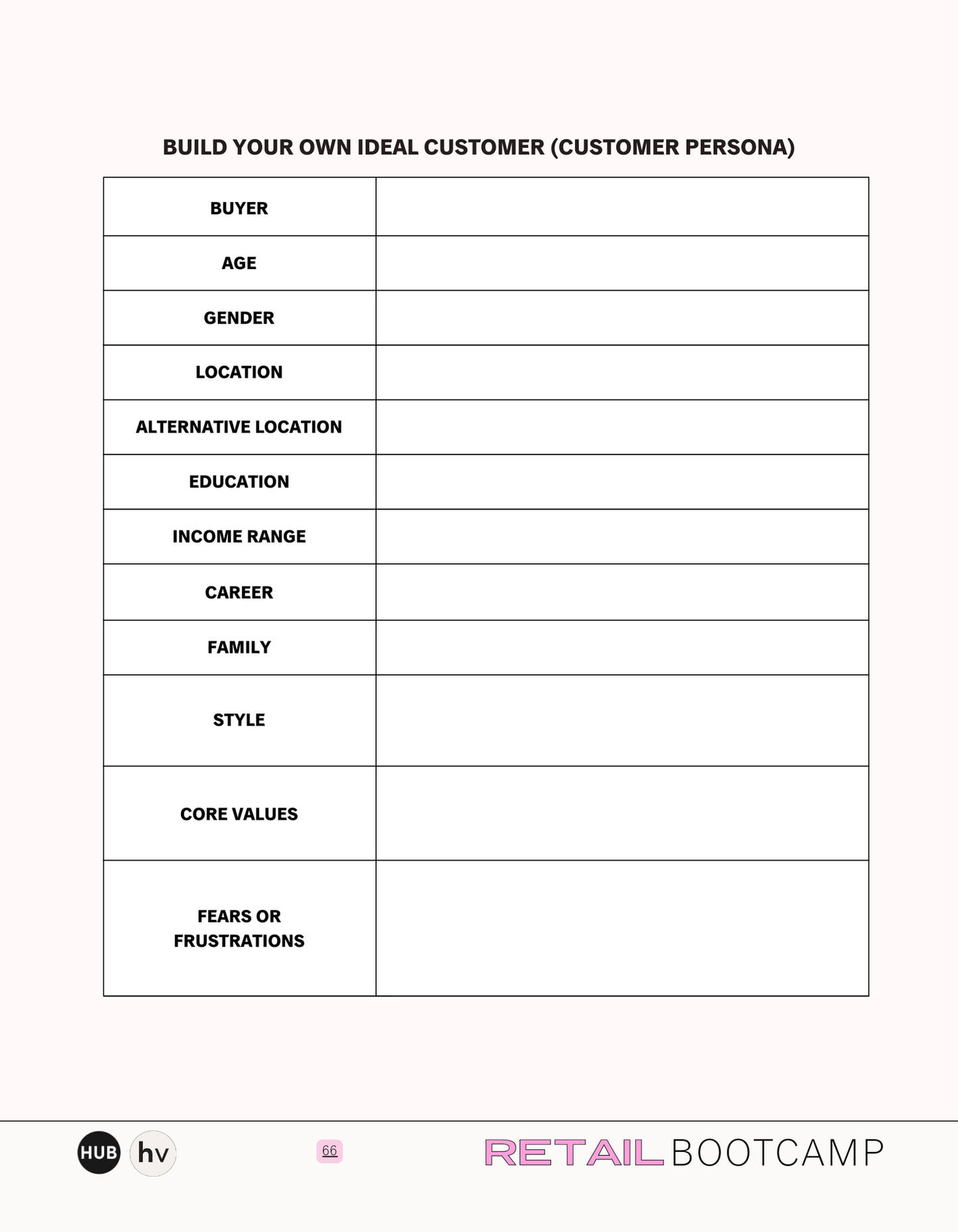 Retail Bootcamp Workbook